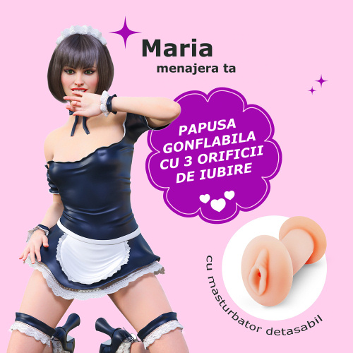 Crushious Maria Menajera Papusa Gonflabila cu Masturbator