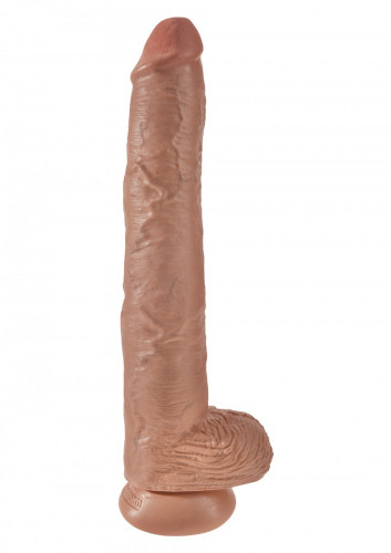 King Cock Penis cu Testicule 35 cm - cul