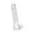 Loving Joy 20 cm Dildo cu Testicule Transparent Aspect Realist Membru cu Vene in Relief Ventuza de Suctiune