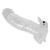 Cristal Manson Transparent pentru Penis cu Vibratii 5 cm Extensie si Bucla pentru Testicule