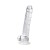Loving Joy 28 cm Dildo cu Testicule Transparent Aspect Realist Membru cu Vene in Relief Ventuza de Suctiune
