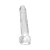 Loving Joy 20 cm Dildo cu Testicule Transparent Aspect Realist Membru cu Vene in Relief Ventuza de Suctiune