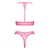 Cottelli Fantezie Set Sutien cu Legatura la Gat si Chilotei Tanga Roz Large-Xlarge