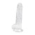 Loving Joy 20 cm Dildo cu Testicule Transparent Aspect Realist Membru cu Vene in Relief Ventuza de Suctiune