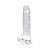 Loving Joy 17,5 cm Dildo cu Testicule Transparent Aspect Realist Membru cu Vene in Relief Ventuza de Suctiune