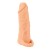 Nature Skin 2 in 1 Extensie pentru Penis Medie si Masturbator in Forma de Vagin cu Inel pentru Prindere peste Testicule