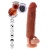 Get Real Extensie de Penis cu Piele Hidratata din Silicon 20 cm cu Vibratii Dublu Strat Inovativ Performanta Realista