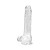 Loving Joy 20 cm Dildo cu Testicule Transparent Aspect Realist Membru cu Vene in Relief Ventuza de Suctiune