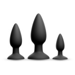 NS Novelties Renegat Lovitura Tripla Set De 3 Dopuri Anale Negre Pentru Antrenament Progresiv Inserare Usoara